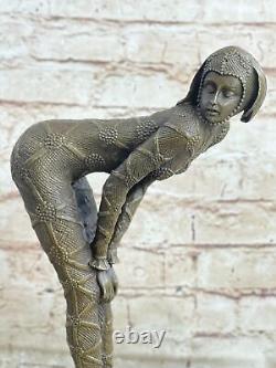 Dh Chiparus Bronze Sculpture Figurative Erotic Dancer Woman Art Deco Figurine