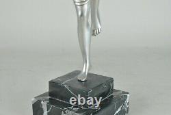 Diane À L'arc, Great Silver Bronze Sculpture, Art Deco, 20th Century