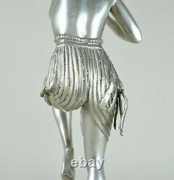 Diane Arc, Great Sculpture Bronze, Silver, Art Deco, 20th Century
