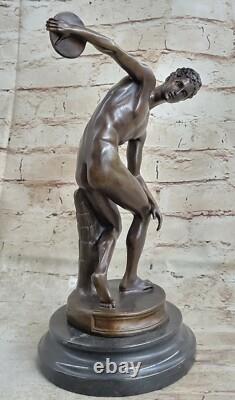Discobolus, Patinated Bronze Sculpture Art Deco, Around 1925 Classic Work