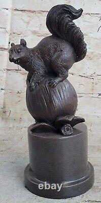 Done Bronze Sculpture Sale Art Marble Squirrel Paurtrot Sign