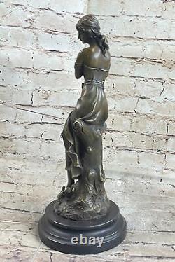 Dreaming by Auguste Moreau Art Deco Nouveau Classic Elegant Woman Bronze Statue