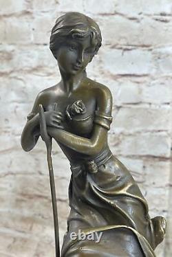 Dreaming by Auguste Moreau Art Deco Nouveau Classic Elegant Woman Bronze Statue