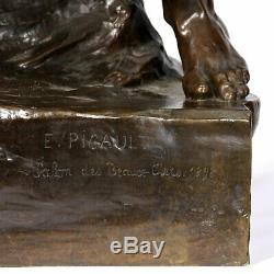 E. L. Picault The Source From Pactolus 1898 Bronze Sculpture Art Flußgott