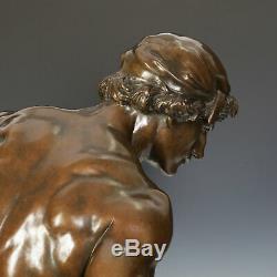 E. L. Picault The Source From Pactolus 1898 Bronze Sculpture Art Flußgott