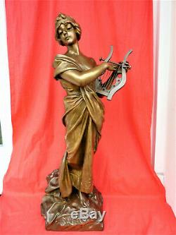 E. Villanis Grand Bronze Art Nouveau 73 CM Sculpture Statuette Bronzo Bronce