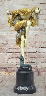 Elegant Bronze Art Deco Female Dancer Sculpture for Home & Office