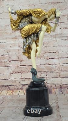 Elegant Bronze Art Deco Female Dancer Sculpture for Home & Office