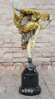 Elegant Bronze Art Deco Female Dancer Sculpture for Home & Office