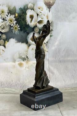 Elegant Bronze Art Sculpture Chair Venus Goddess Statue Figure Sculpture