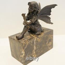 Elf Fairy Statue Sculpture Art Deco Art Nouveau Massive Bronze