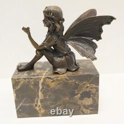 Elf Fairy Statue Sculpture Art Deco Art Nouveau Massive Bronze