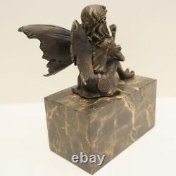 Elf Fairy Statue Sculpture Art Deco Art Nouveau Massive Bronze