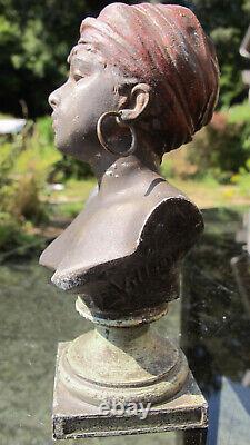 Emmanuel Villanis Bronze Woman With Earrings Art Nouveau Decorative Art