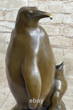 Emperor Penguin Family Art Bronze Sculpture Statue Figurine Animal