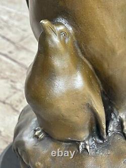 Emperor Penguin Family Art Bronze Sculpture Statue Figurine Animal