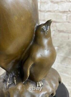 Emperor Penguin Family Art Bronze Sculpture Statue Figurine Animal