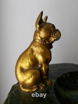 Empty Pocket Art Deco Bronze Sculpture 1930 Ballogue French Dog Statue