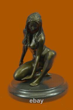 Erotic Art Deco Chair Woman Bronze Sculpture Office At Collection Home