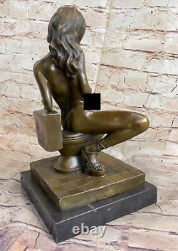 Erotic Bronze Sculpture - Art Deco Sexy Chair Figurine Statue - Large Art
