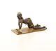 Erotic Bronze Sculpture Of A Lady Wrestling The Ground In Viennese Art Style