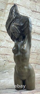 Erotic Bronze Semi Nu Sculpture Statue Art Figurine Woman Fantasy Artistic