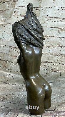 Erotic Bronze Semi Nu Sculpture Statue Art Figurine Woman Fantasy Artistic