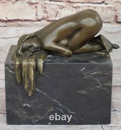 Erotic Chair Abstract Bronze Modern Art Nude Sexy Woman Sculpture Figurine Deal