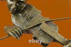 Erotic Chair Art Sexy Female Violin Reader Bronze Sculpture Statue Deco Sale
