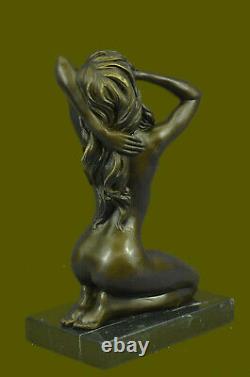 Erotic Chair Woman Nude Handicraft Decor Art Bronze Sculpture Statue Figurine