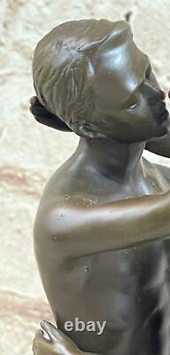Erotic Gay Bronze Art Statue Nude Male Figurine Sculpture Signed