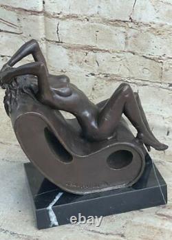 Erotic Modern Art Museum Quality Flesh Woman Bronze Sculpture Figurine Decor