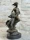 Erotic Open Flesh Man With Young Girl Bronze Sculpture Marble Base Art Nr