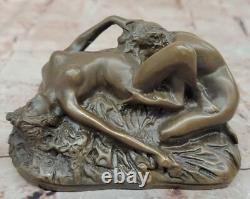Erotic Sculpture Bronze Cunnilingus Lesbians Signed Lambeaux Art Deco