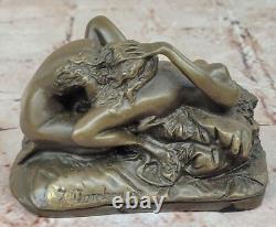 Erotic Sculpture Bronze Cunnilingus Lesbians Signed Lambeaux Art Deco