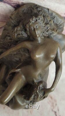 Erotic Sculpture Bronze Cunnilingus Lesbians Signed Lambeaux Art Deco