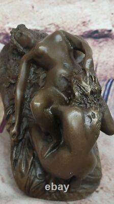 Erotic Sculpture Bronze Cunnilingus Lesbians Signed Lambeaux Art Deco