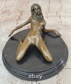Erotic Sculpture Sexy Nude Girl Provocative Pose Bronze Statue Sexual Art