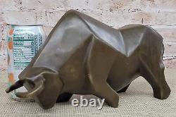 F. Botero Modern Bull Art Bronze Sculpture, Signed, Sealed Figurine Statue