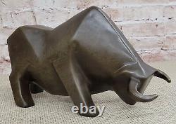 F. Botero Modern Bull Art Bronze Sculpture, Signed, Sealed Figurine Statue