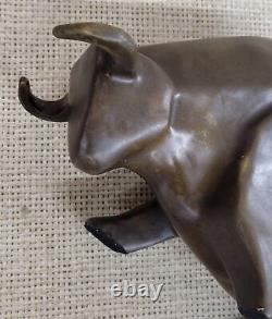 F. Botero Modern Bull Art Bronze Sculpture, Signed, Sealed Figurine Statue