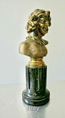 F Renard, Bust of Woman, Bronze Sculpture, Art Nouveau Signature to See