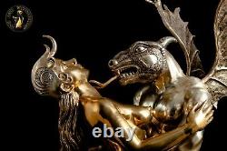 FINE ARTS Home Culture Bronze Sculpture Beauty & Beast Figure Statue Eroticism