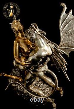 FINE ARTS Home Culture Bronze Sculpture Beauty & Beast Figure Statue Eroticism