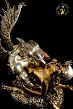 FINE ARTS Home Culture Bronze Sculpture Beauty & Beast Figure Statue Eroticism