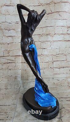 Female Bronze Chair Figurine Nude Woman Art Deco Sculpture Incense