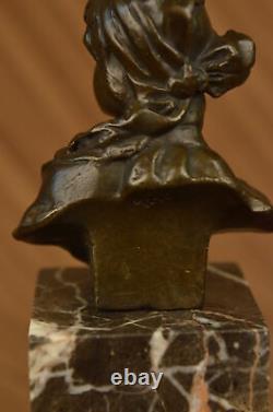 Female Bust Bronze Sculpture Serre-book Made Original Deco Art