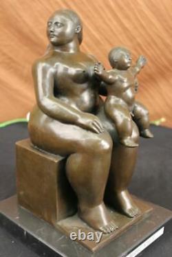 Fernando Botero Mother And Child Bronze Art Sculpture Signed, Collector Balance