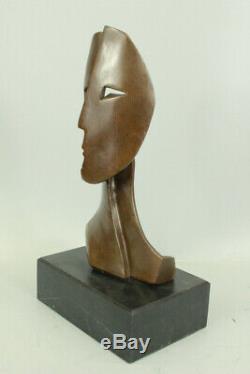 Figurine Bronze Statue Art Deco Modern Faces By Picasso Marble Lrg