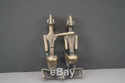 Figurine Sculpture Priomordial Couple In Bronze Dogon Art First African Mali